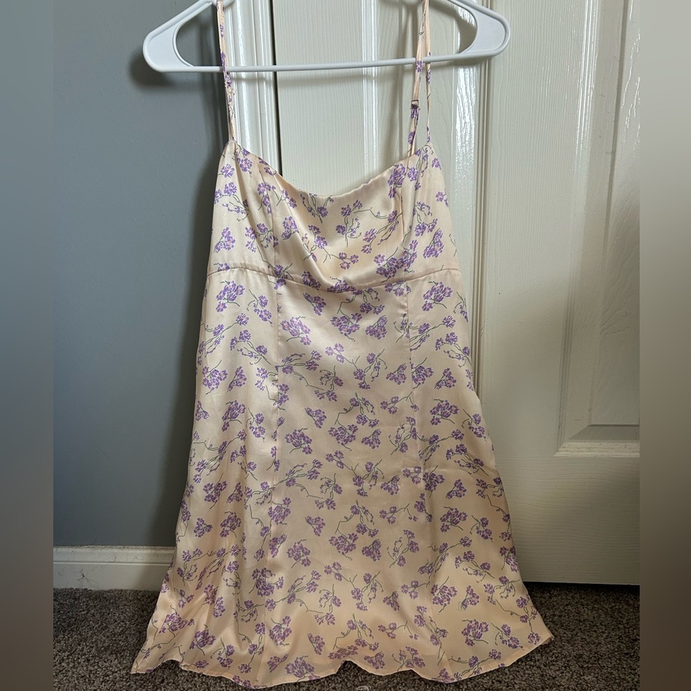 Grey Bandit Boutique Satin Floral Dresss